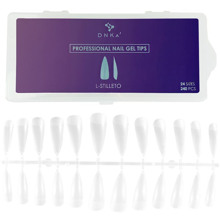 Professional Nail Gel Tips L-Stilleto DNKa, 240pcs