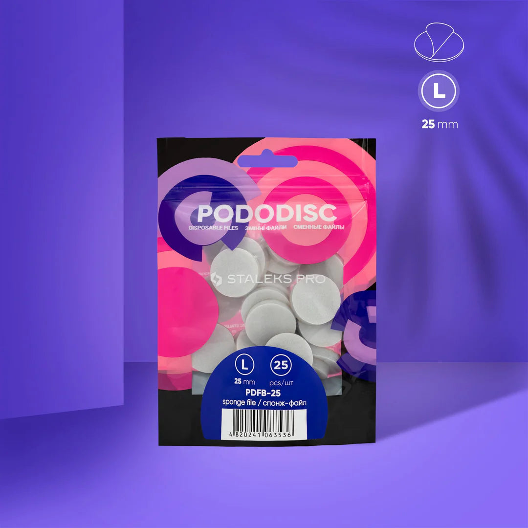 STALEKS PRO PODODISC DISPOSABLE DISC L 25 MM FILES SPONGES FOR PEDICURE 25 PCS PDFB-25