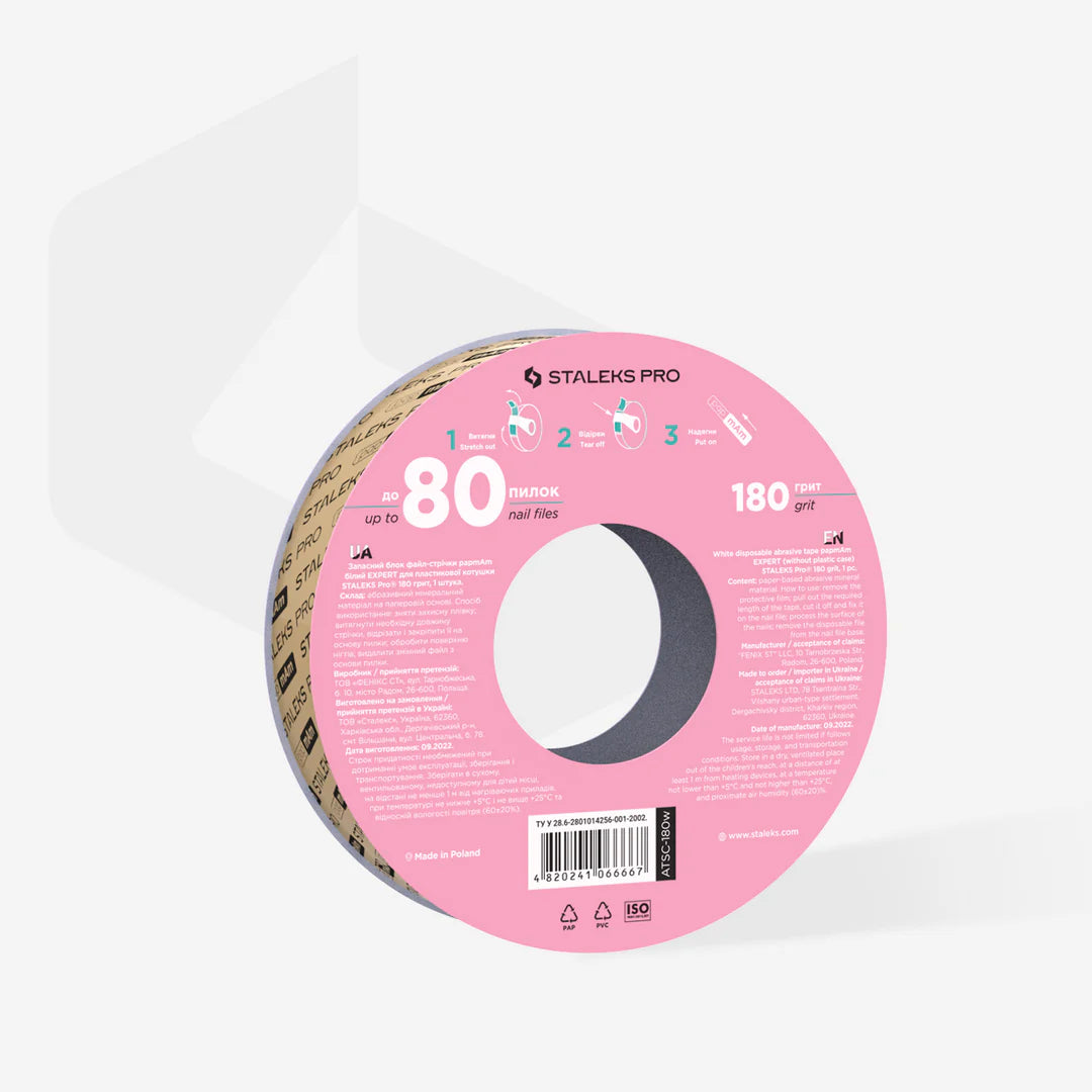 STALEKS PRO EXPERT PAPMAM WHITE DISPOSABLE ABRASIVE TAPE (WITHOUT PLASTIC CASE) ATSC WHITE