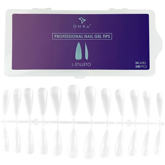 Professional Nail Gel Tips L-Stilleto DNKa, 240pcs