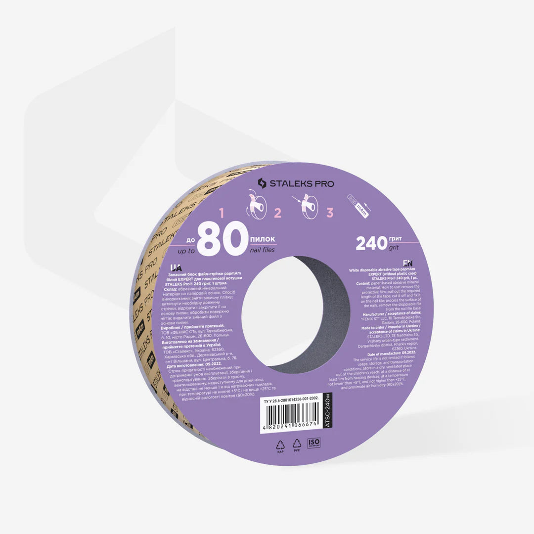 STALEKS PRO EXPERT PAPMAM WHITE DISPOSABLE ABRASIVE TAPE (WITHOUT PLASTIC CASE) ATSC WHITE